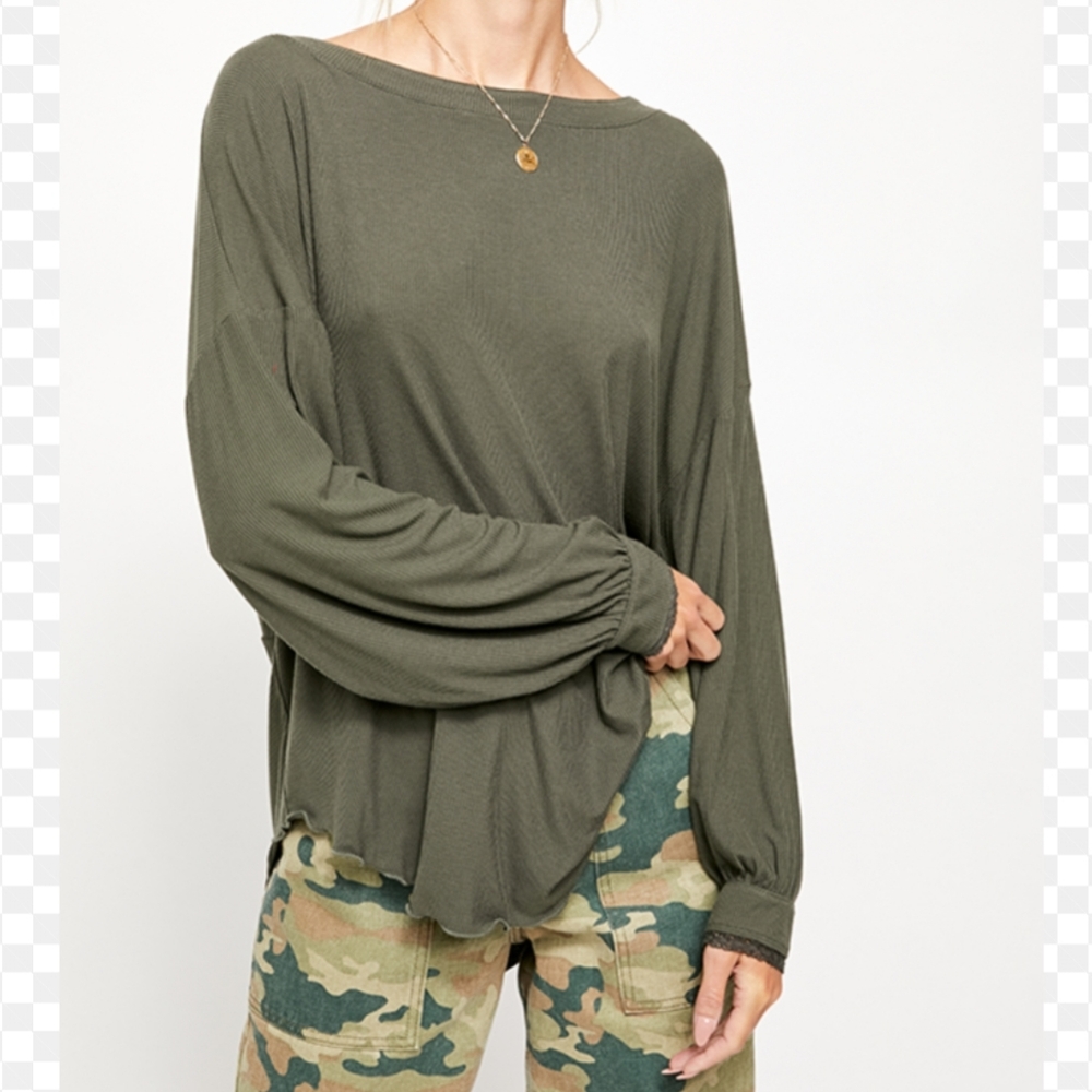 FREE PEOPLE ARMY SHIMMY SHAKE TOP